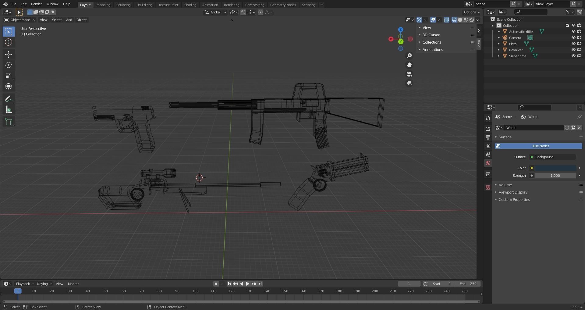 Weapons Low Poly Assetpack Free 3D model_14