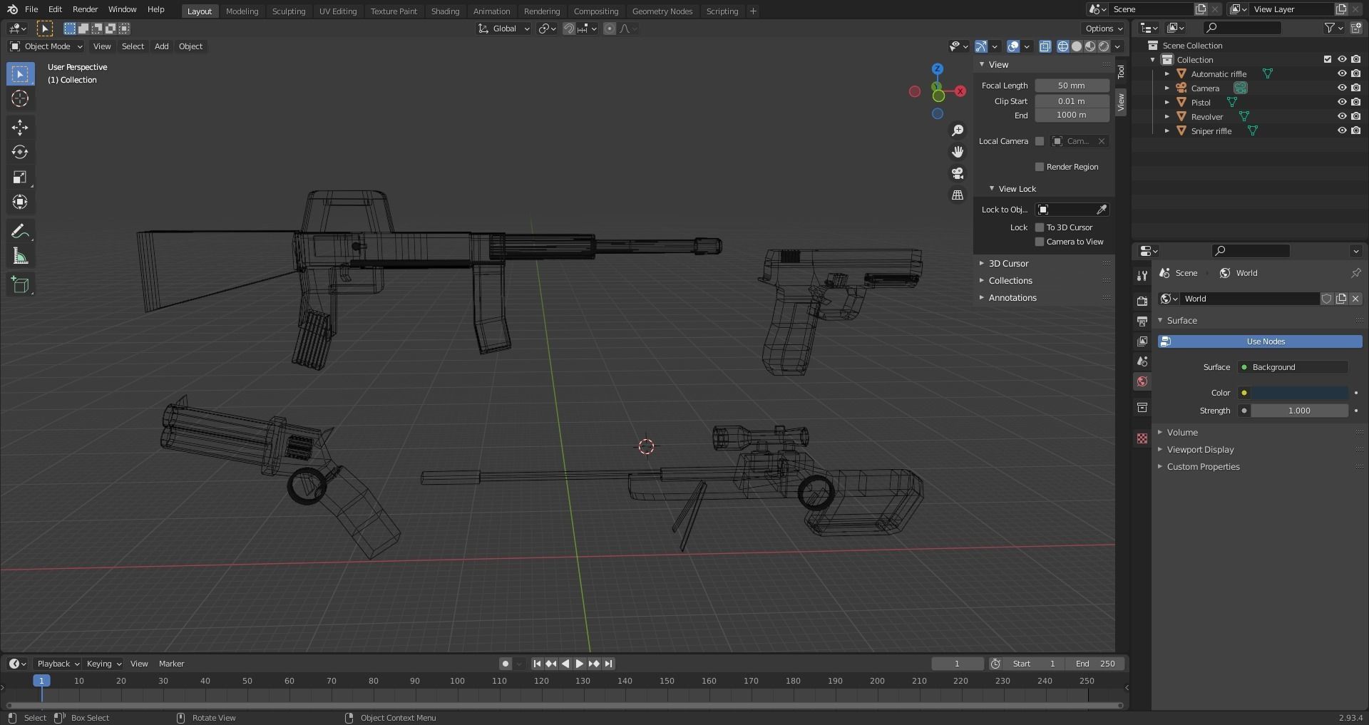 Weapons Low Poly Assetpack Free 3D model_5