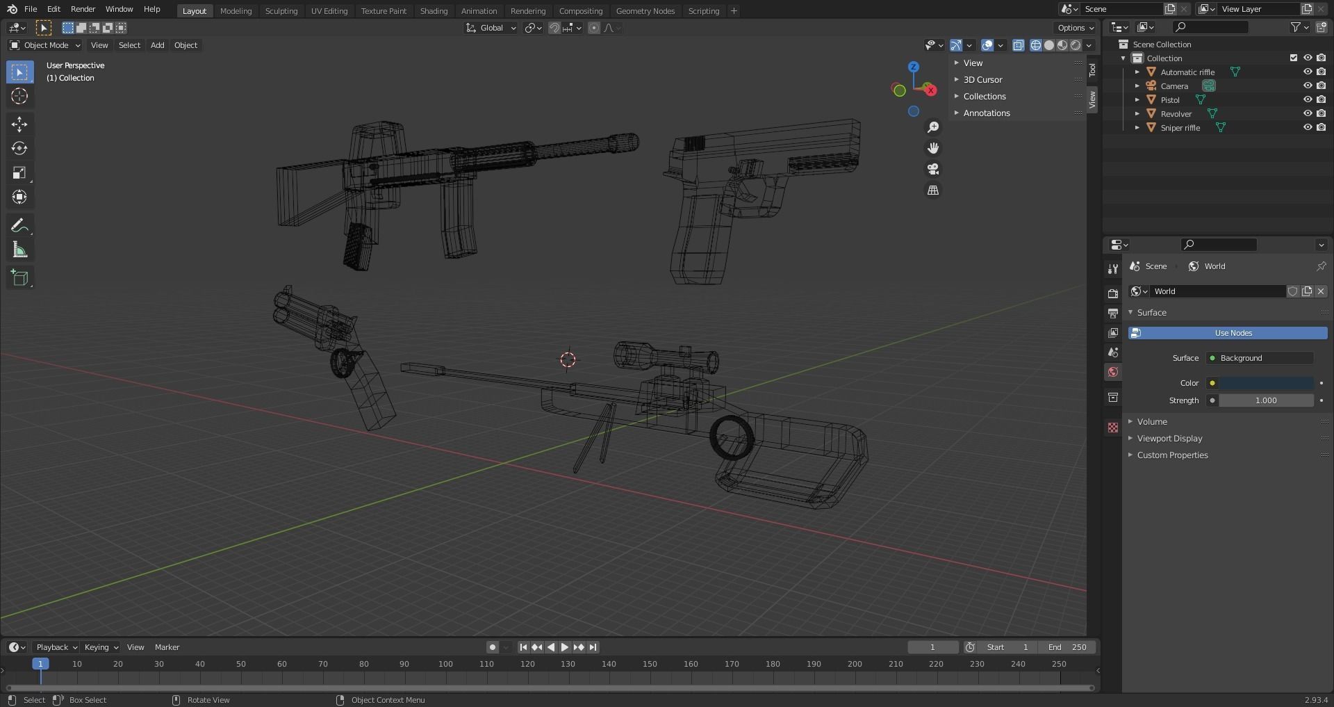 Weapons Low Poly Assetpack Free 3D model_6