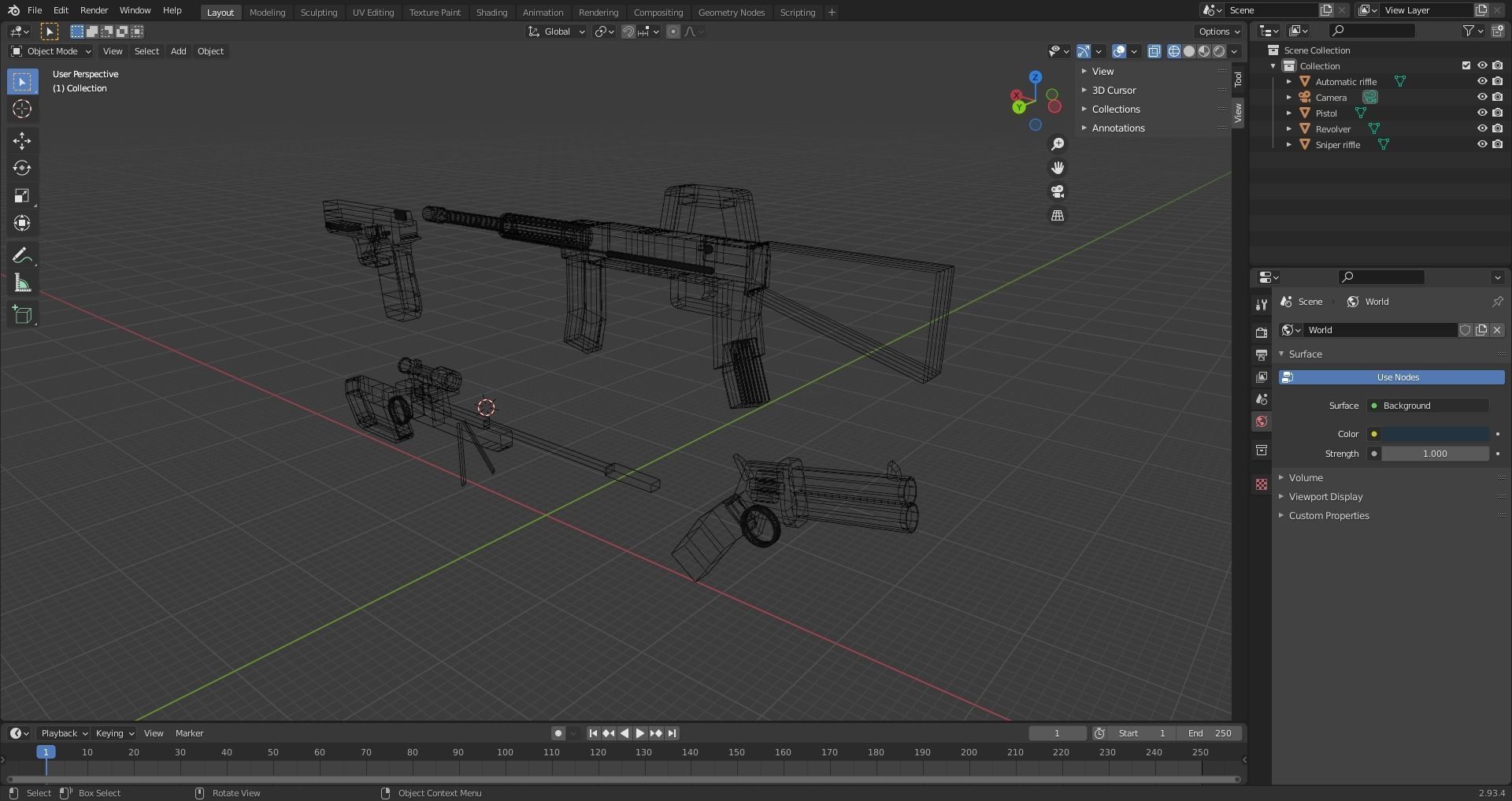 Weapons Low Poly Assetpack Free 3D model_7