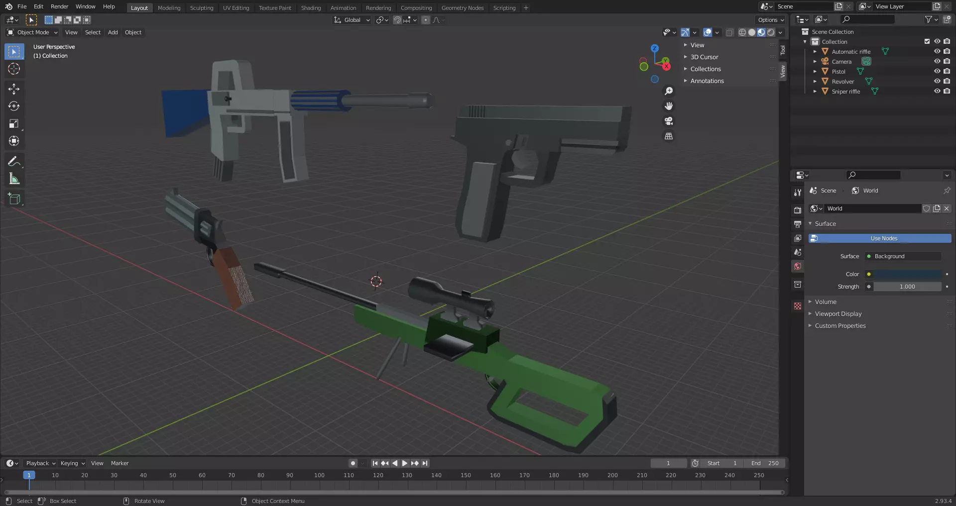Weapons Low Poly Assetpack Free 3D model_0