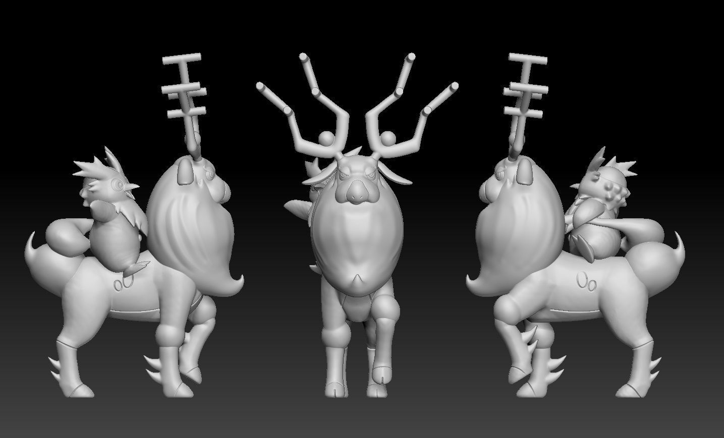 Pokemon Wyrdeer Delibird Christmas Theme 3D print model_1