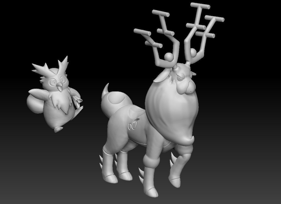 Pokemon Wyrdeer Delibird Christmas Theme 3D print model_2