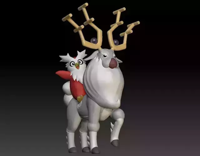 Pokemon Wyrdeer Delibird Christmas Theme 3D print model