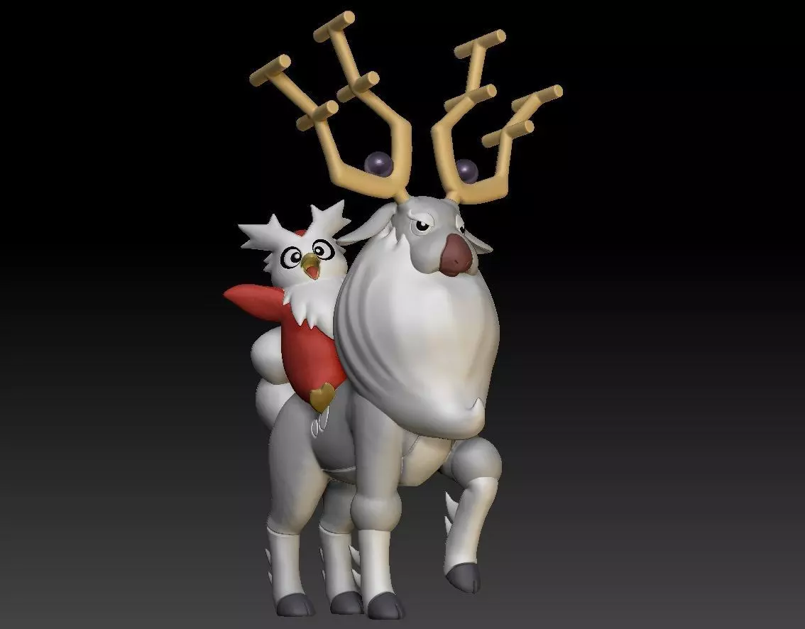 Pokemon Wyrdeer Delibird Christmas Theme 3D print model_0