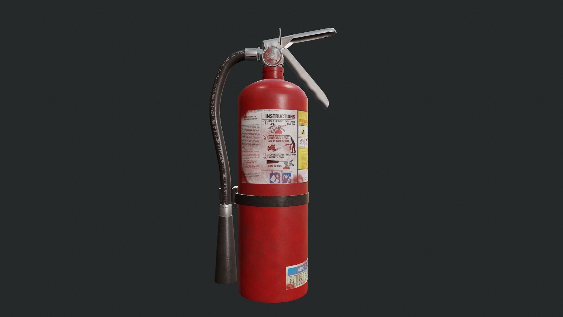 Fire Extinguisher- Tutorial Included Low-poly 3D model_6