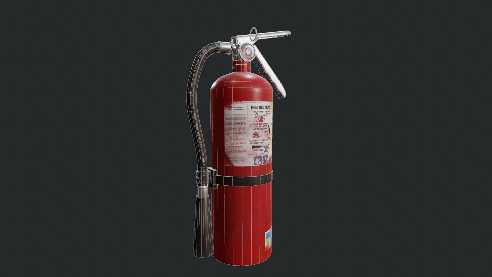 Fire Extinguisher- Tutorial Included Low-poly 3D model_3