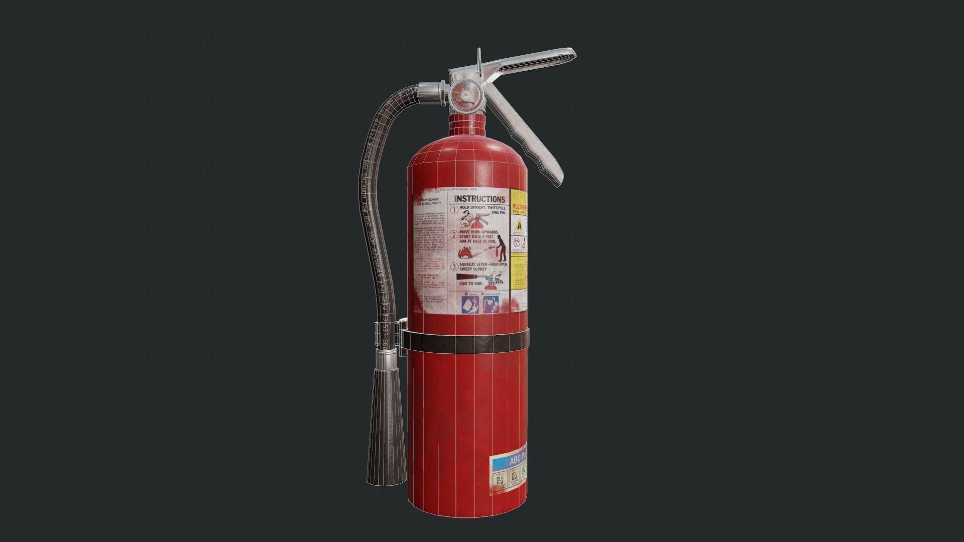 Fire Extinguisher- Tutorial Included Low-poly 3D model_7