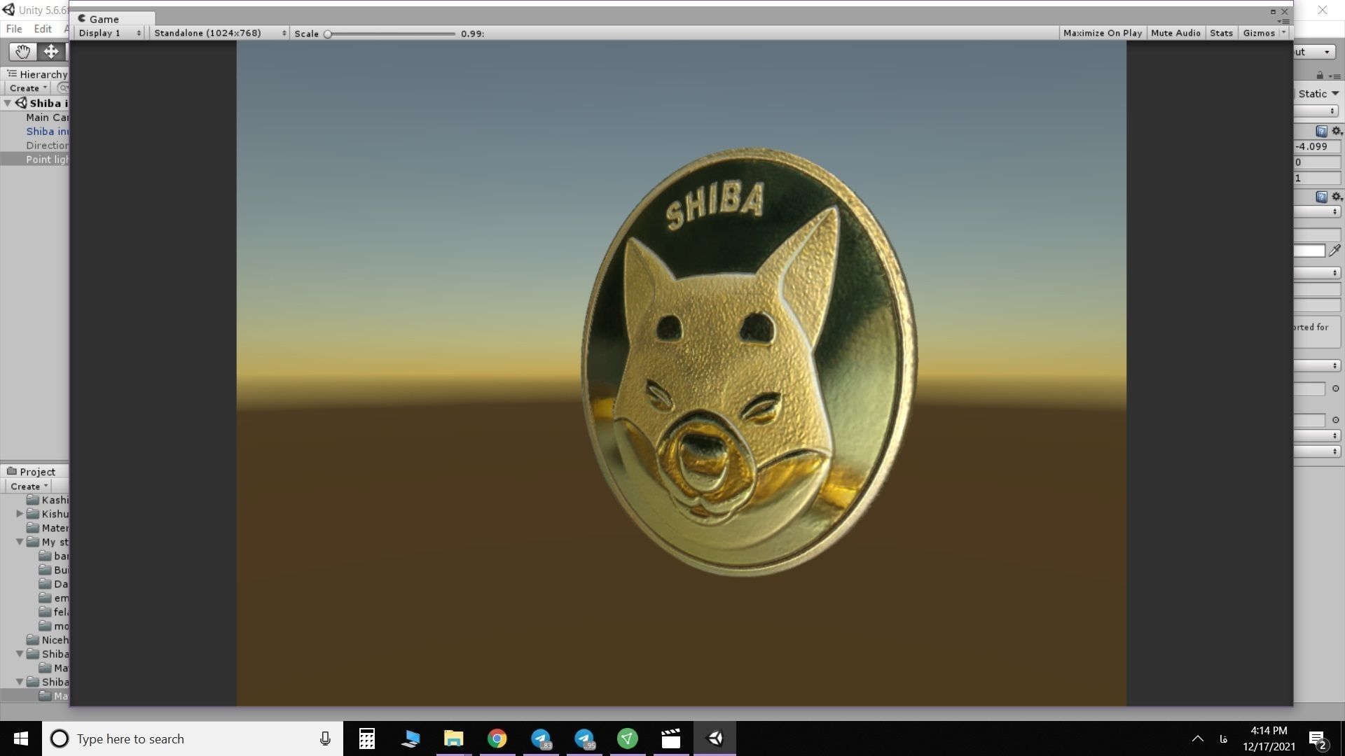Realistic shiba inu coin Low-poly 3D model_2