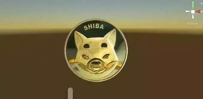 Realistic shiba inu coin