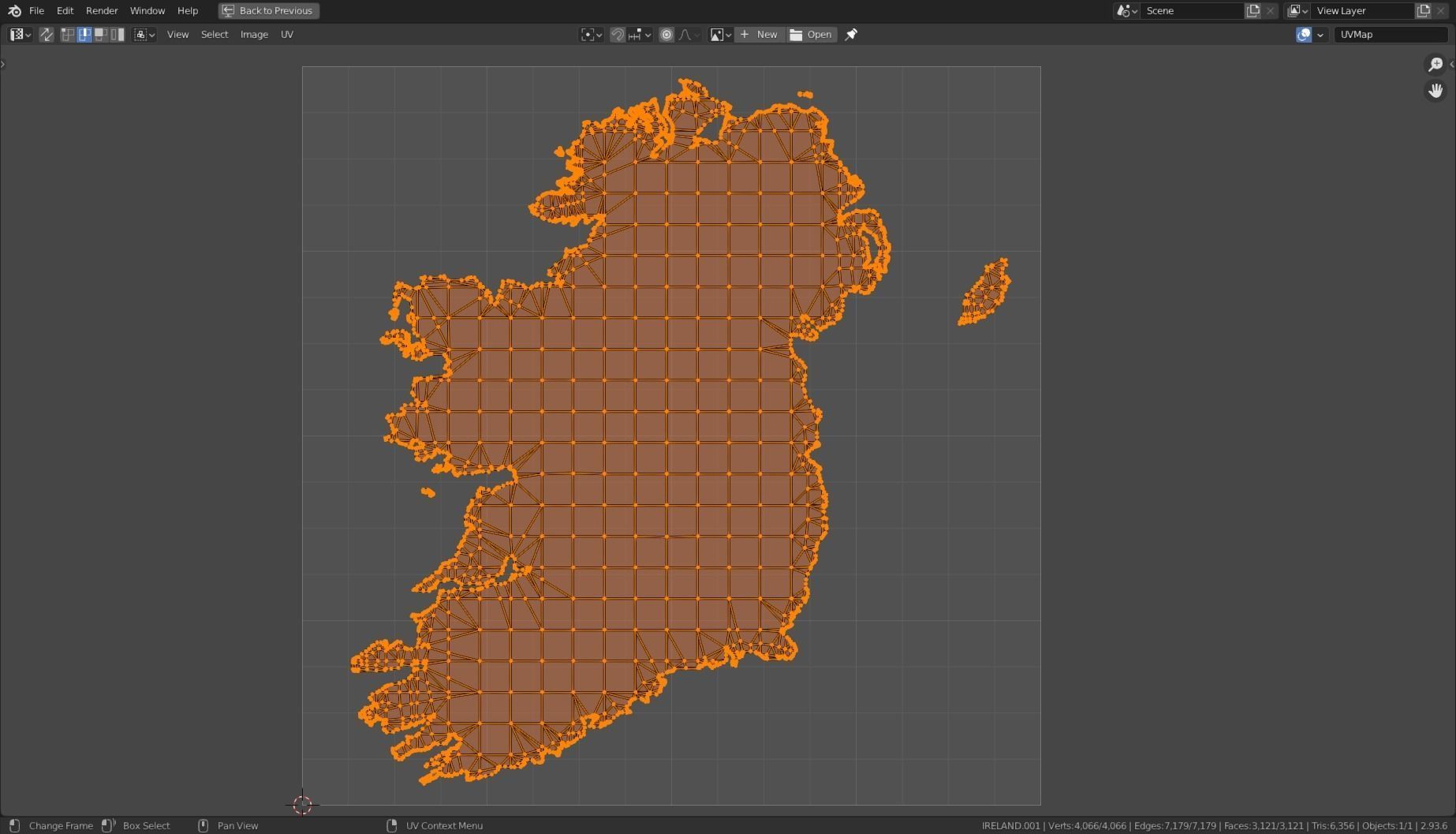 IRELAND POLITICAL MAP LAYOUT Low-poly 3D model_15