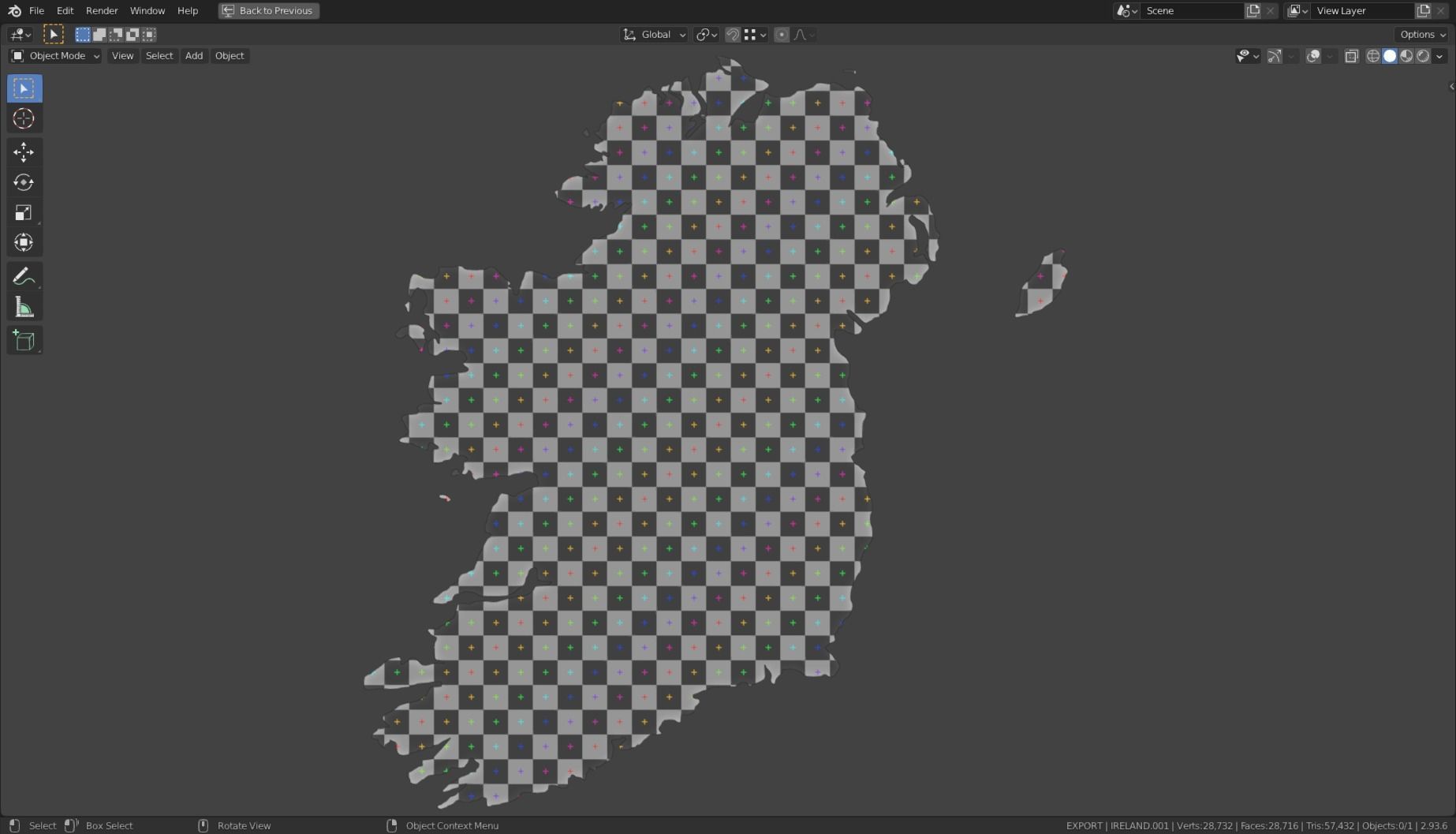 IRELAND POLITICAL MAP LAYOUT Low-poly 3D model_17