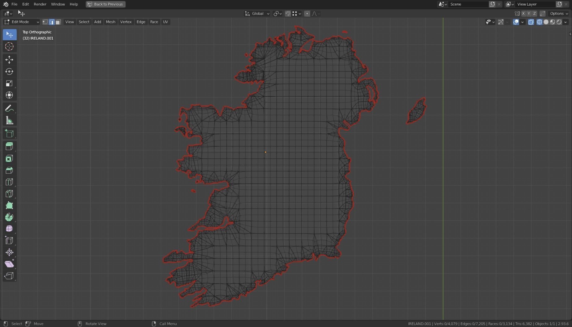 IRELAND POLITICAL MAP LAYOUT Low-poly 3D model_23