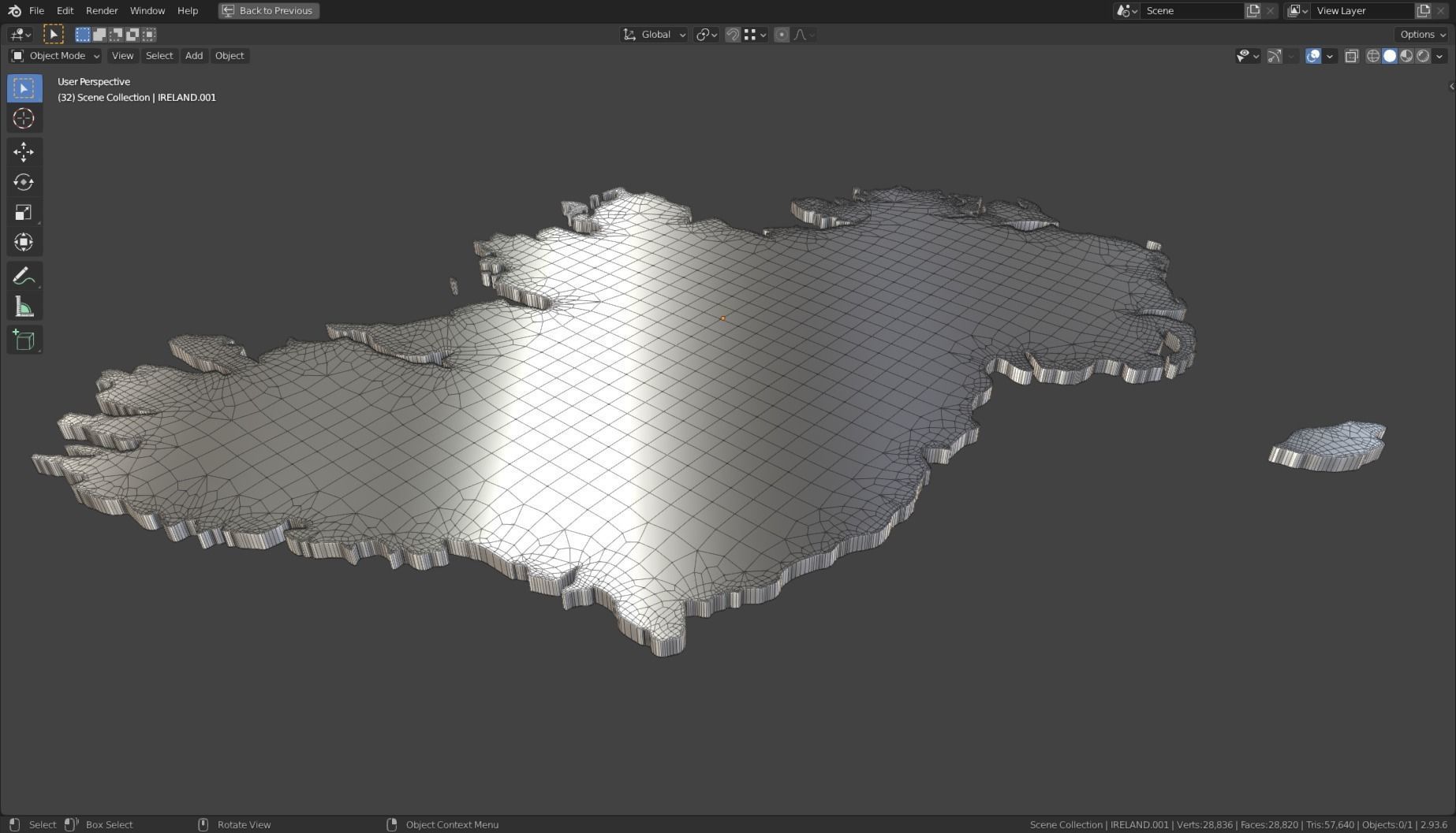 IRELAND POLITICAL MAP LAYOUT Low-poly 3D model_27