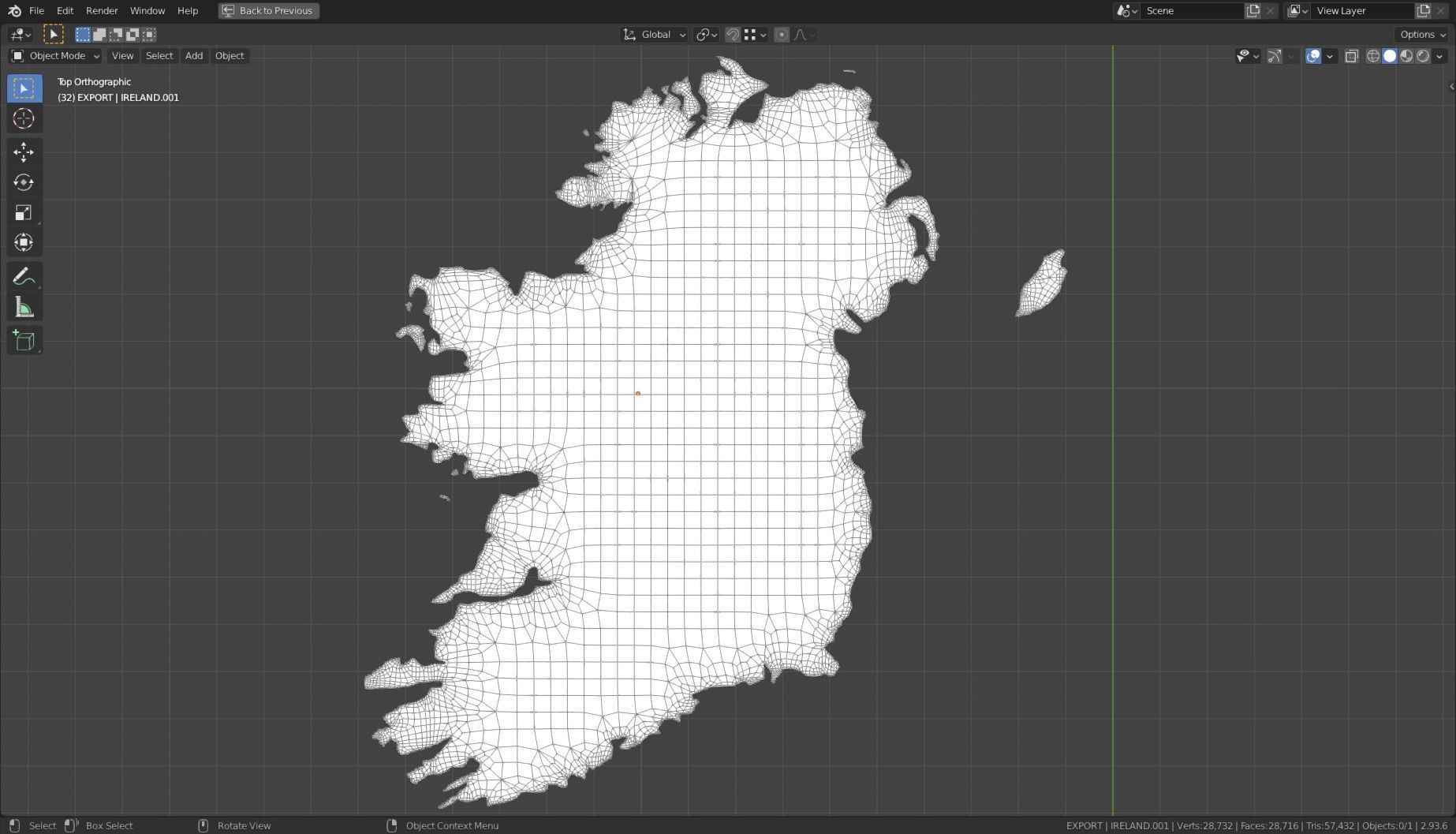 IRELAND POLITICAL MAP LAYOUT Low-poly 3D model_22