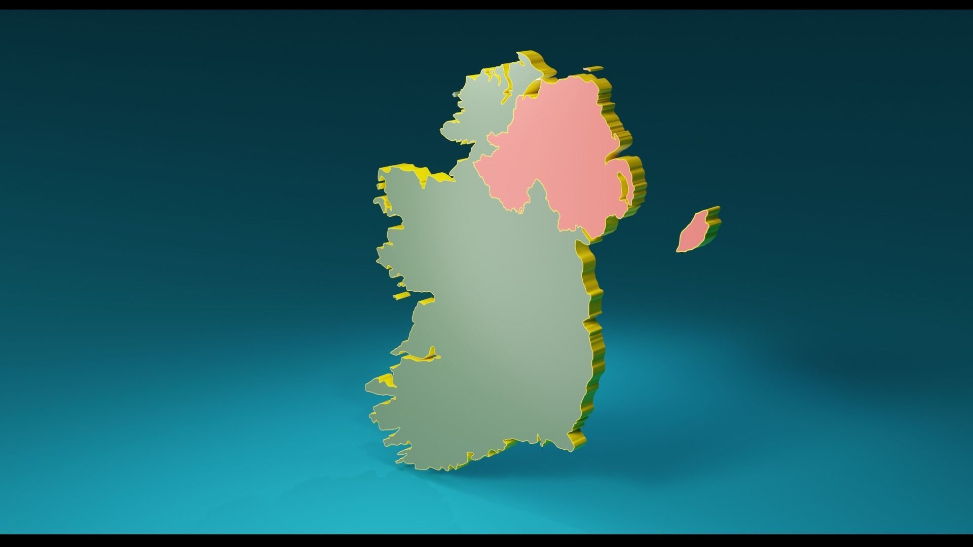 IRELAND POLITICAL MAP LAYOUT Low-poly 3D model_21