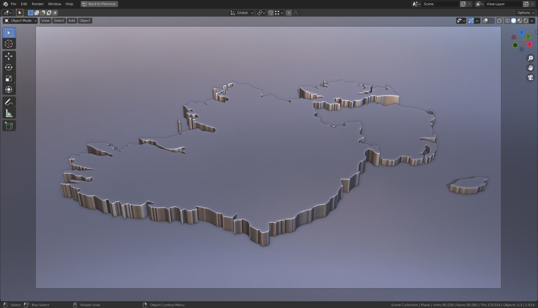 IRELAND POLITICAL MAP LAYOUT Low-poly 3D model_10