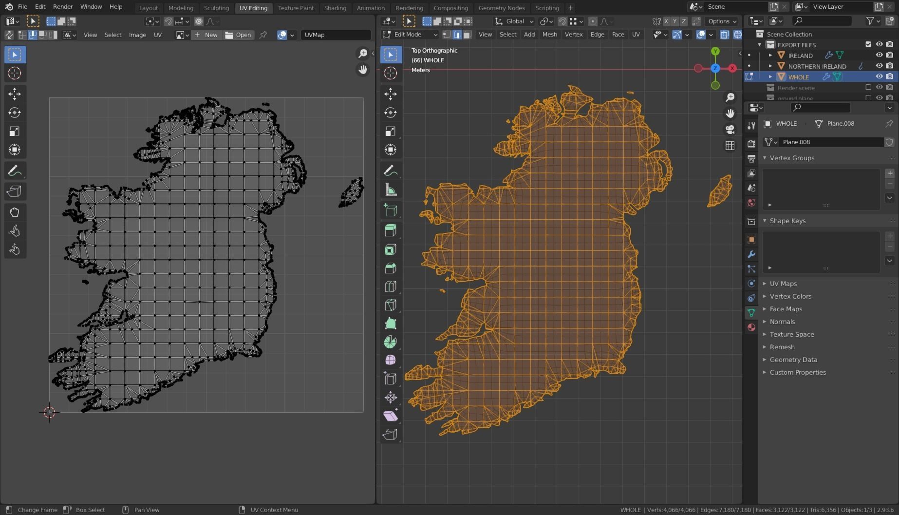 IRELAND POLITICAL MAP LAYOUT Low-poly 3D model_3