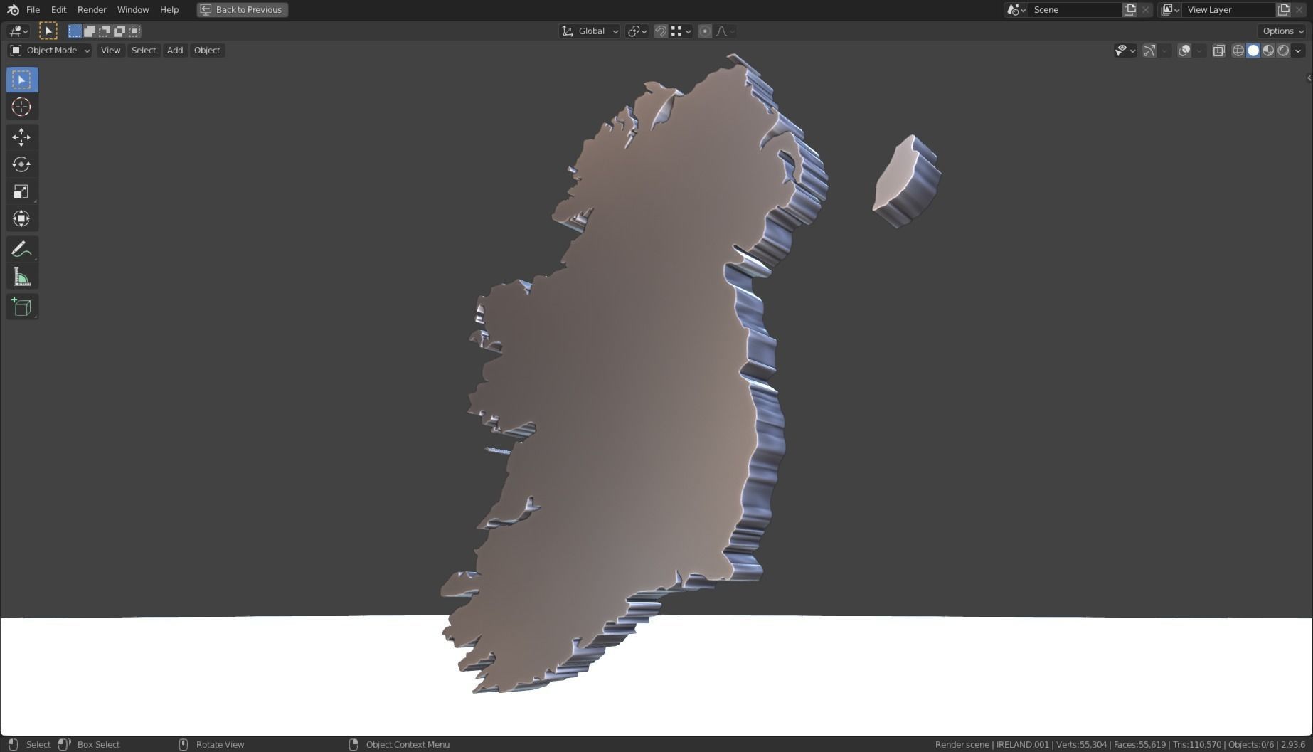 IRELAND POLITICAL MAP LAYOUT Low-poly 3D model_7