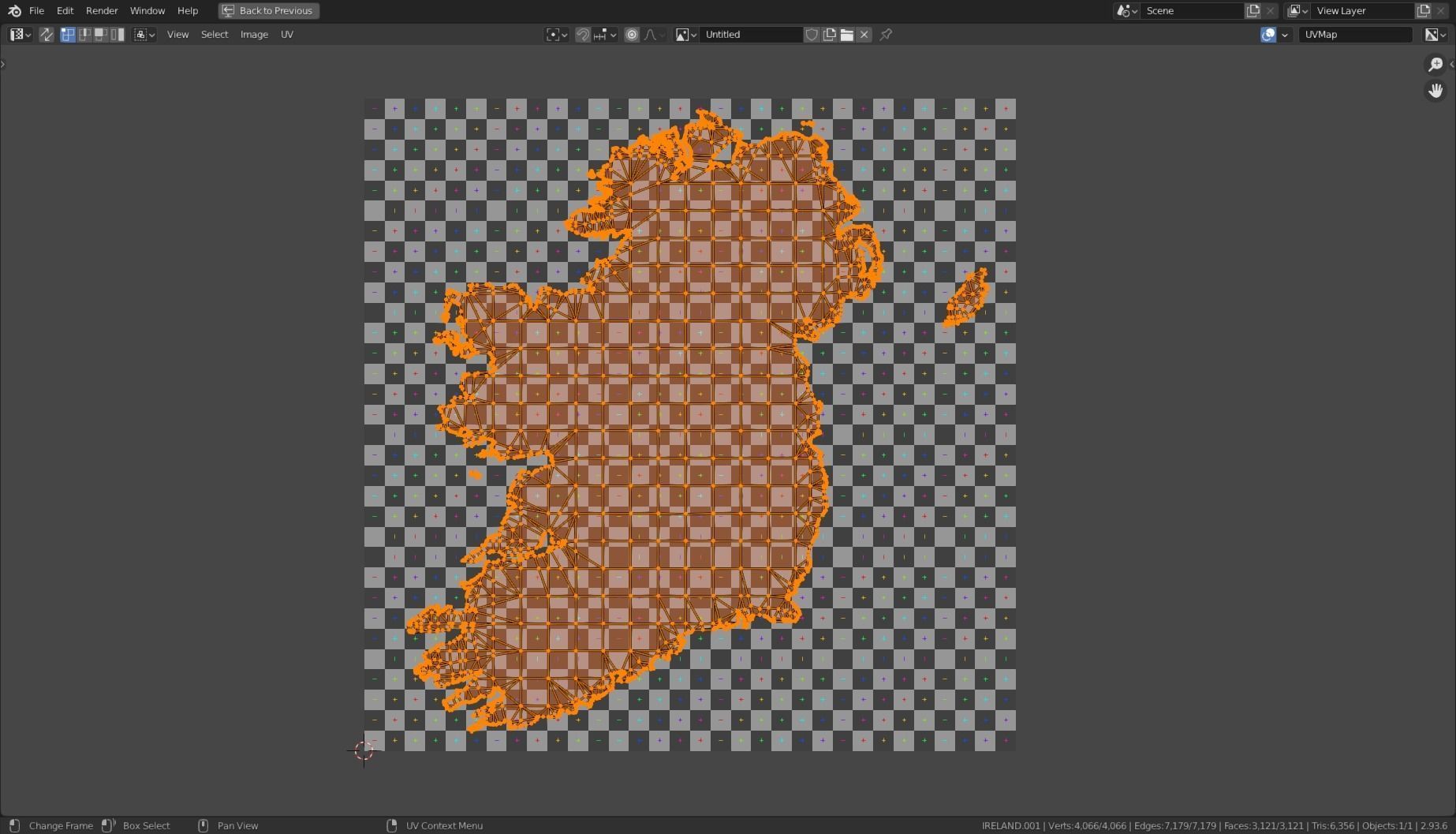 IRELAND POLITICAL MAP LAYOUT Low-poly 3D model_14