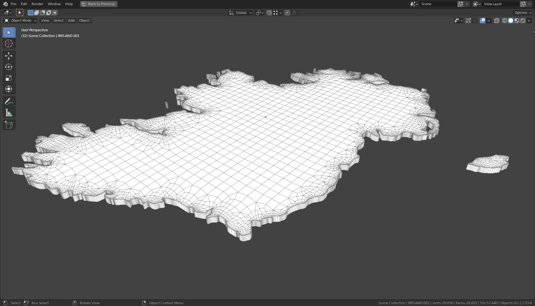 IRELAND POLITICAL MAP LAYOUT Low-poly 3D model_25