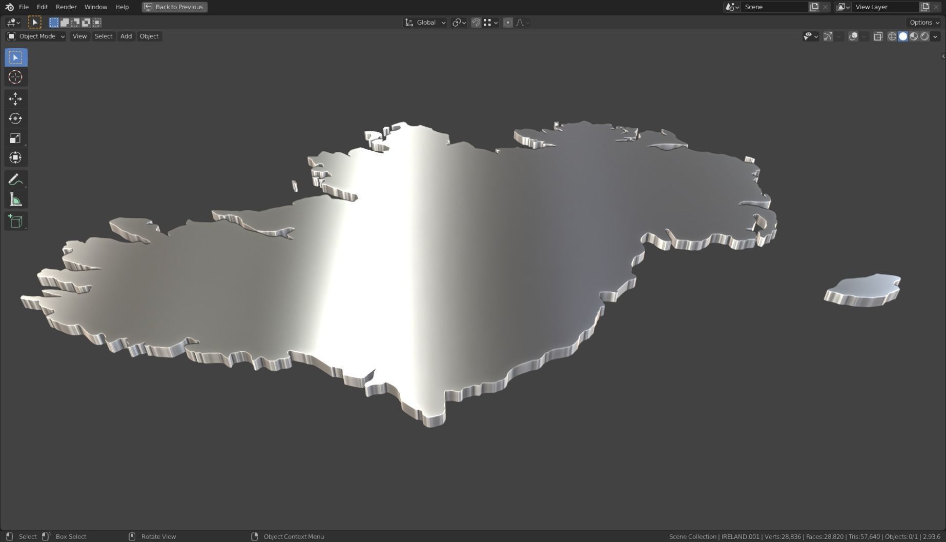 IRELAND POLITICAL MAP LAYOUT Low-poly 3D model_26