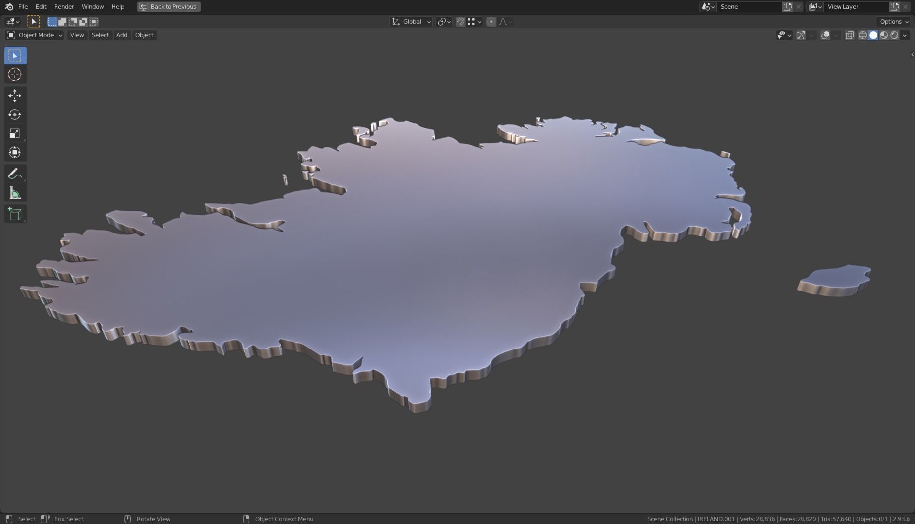 IRELAND POLITICAL MAP LAYOUT Low-poly 3D model_18