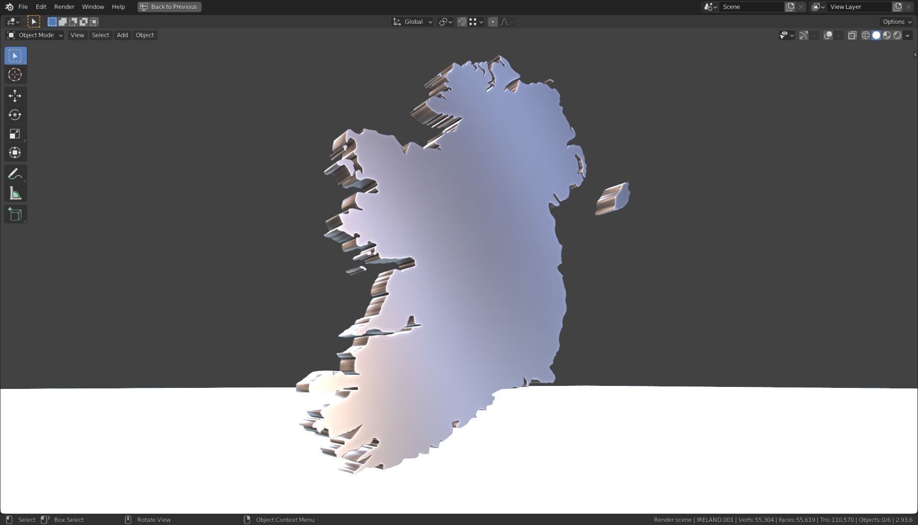 IRELAND POLITICAL MAP LAYOUT Low-poly 3D model_20