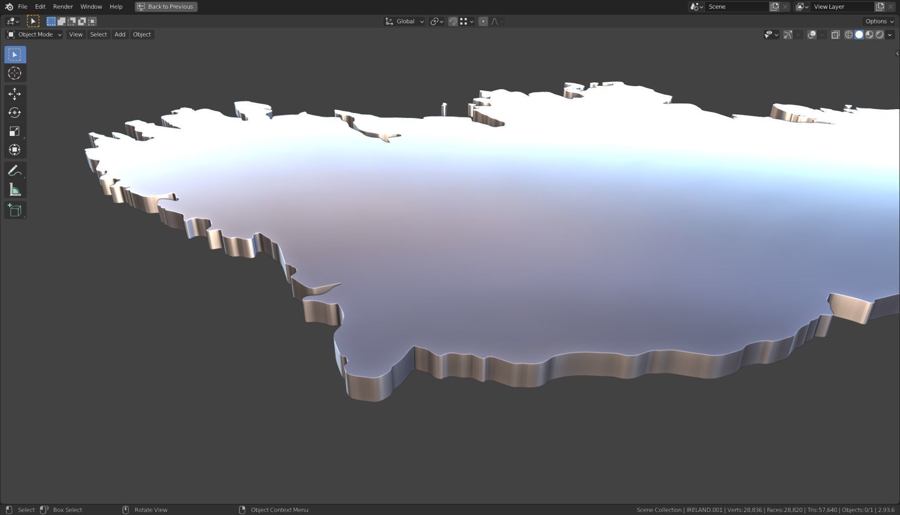 IRELAND POLITICAL MAP LAYOUT Low-poly 3D model_19