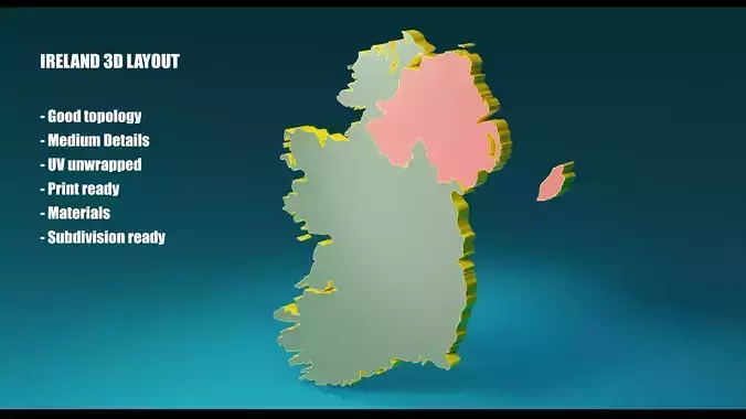 IRELAND POLITICAL MAP LAYOUT 
