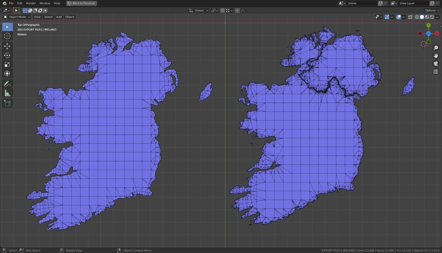 IRELAND POLITICAL MAP LAYOUT Low-poly 3D model_5