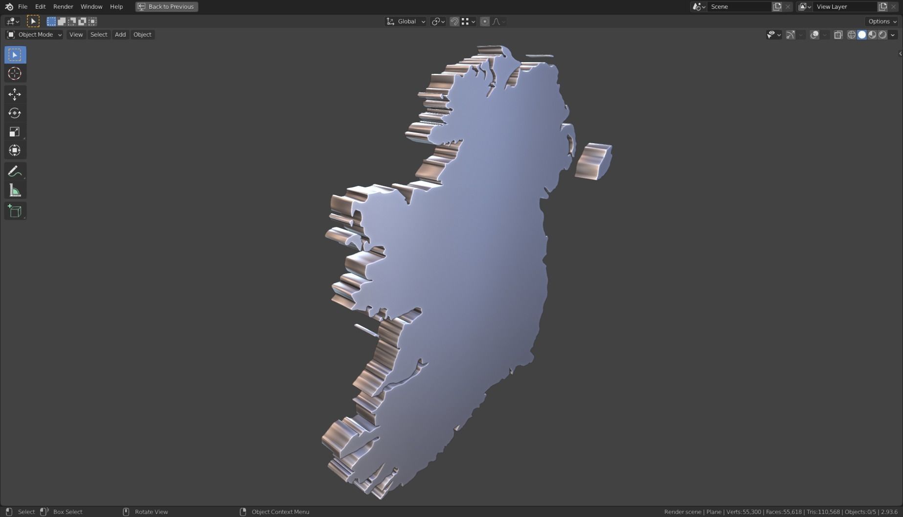 IRELAND POLITICAL MAP LAYOUT Low-poly 3D model_9