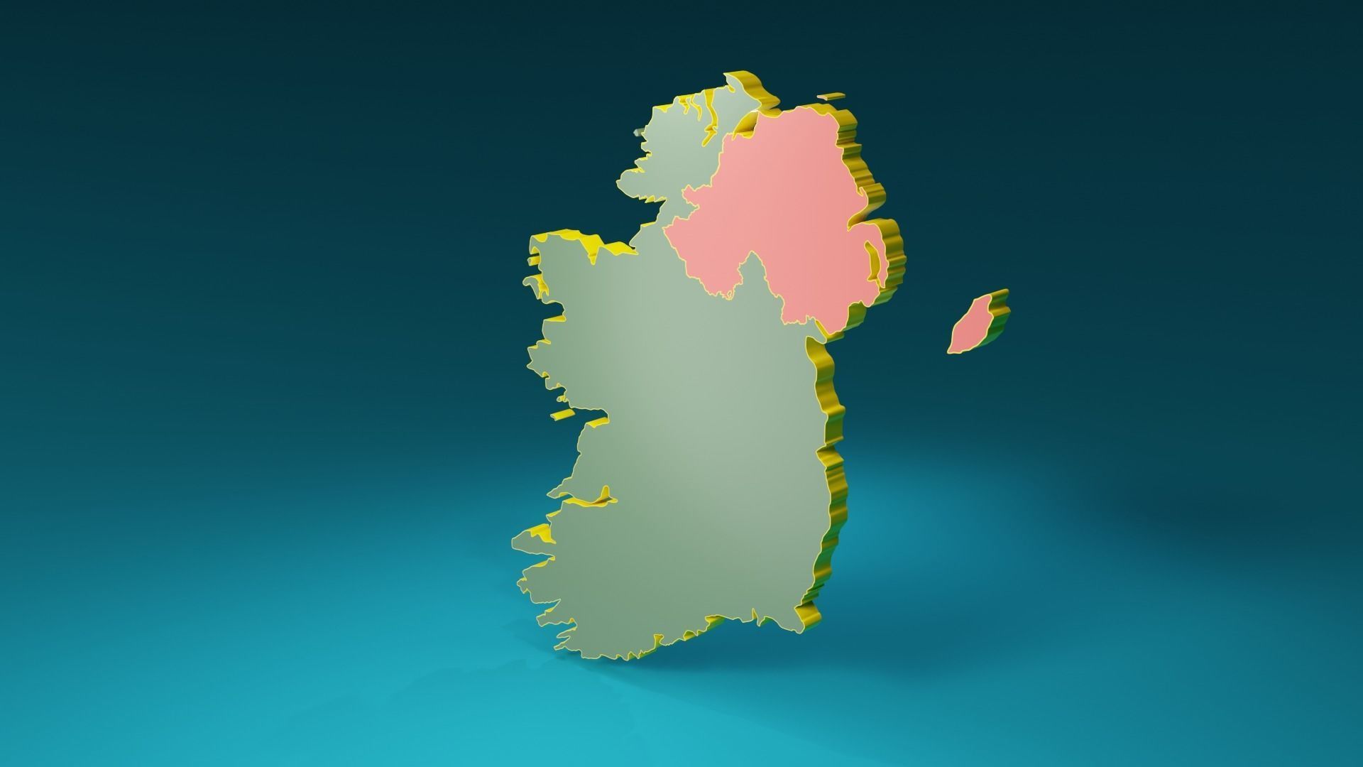 IRELAND POLITICAL MAP LAYOUT Low-poly 3D model_29