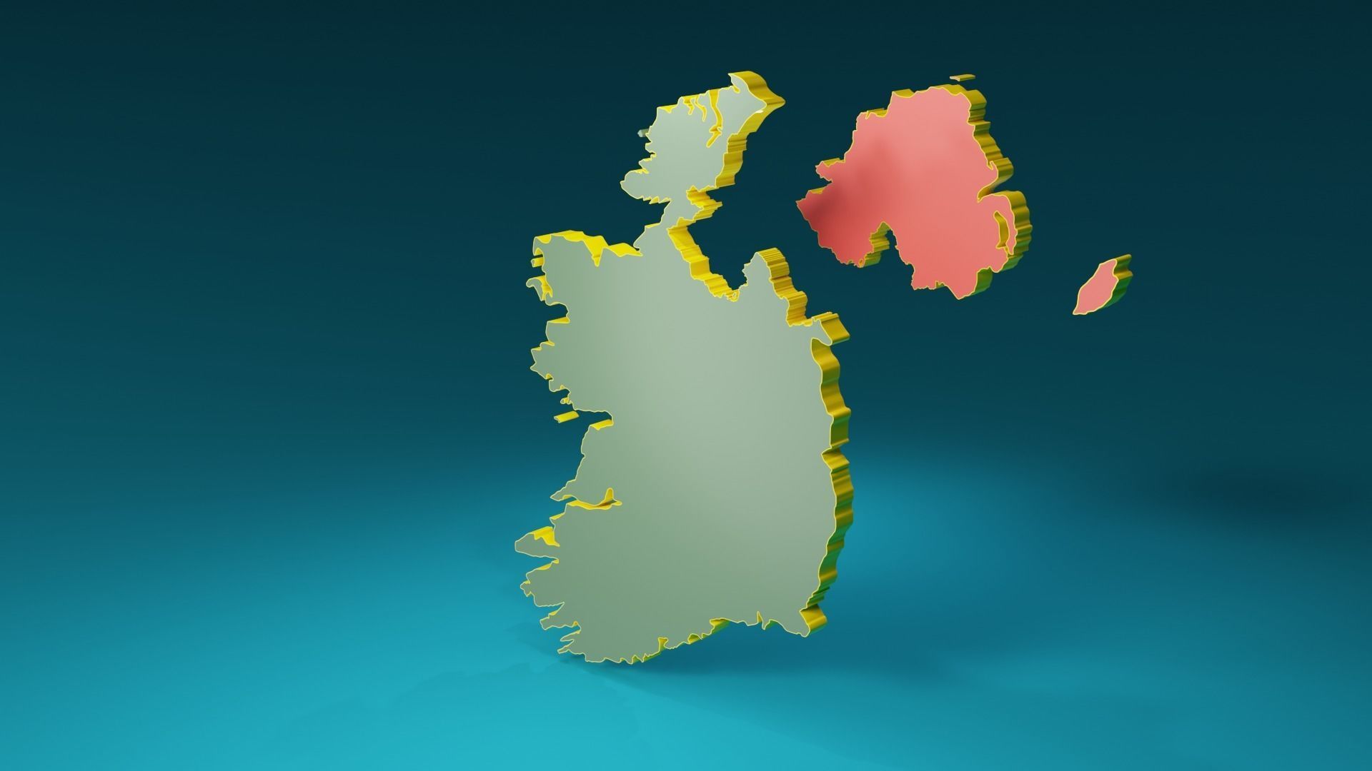 IRELAND POLITICAL MAP LAYOUT Low-poly 3D model_31