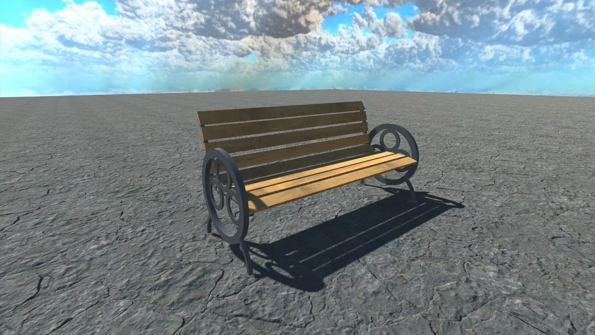 Bench - 2 wooden in desert Free low-poly 3D model