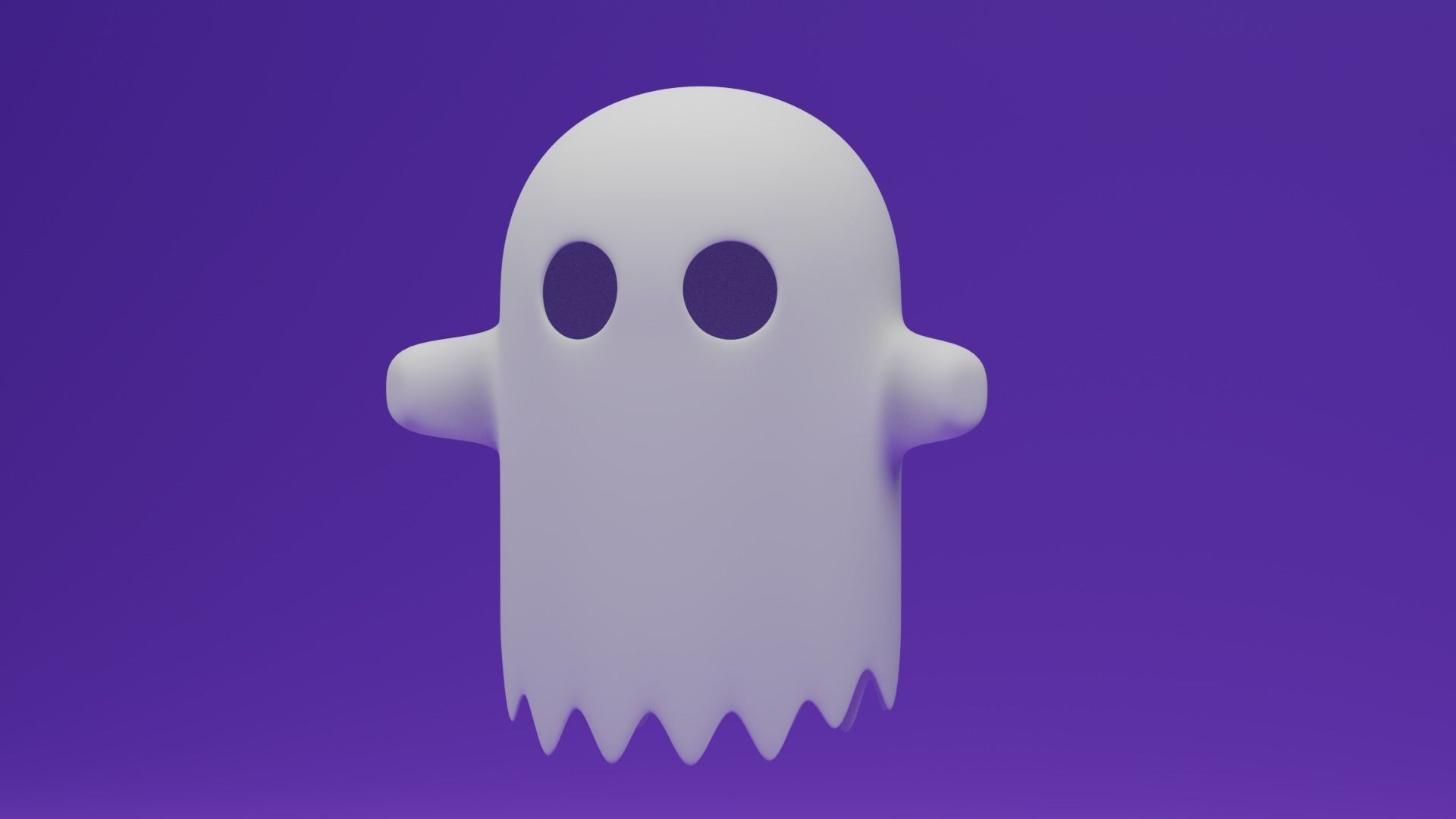 Cartoon Ghost 3D model_2