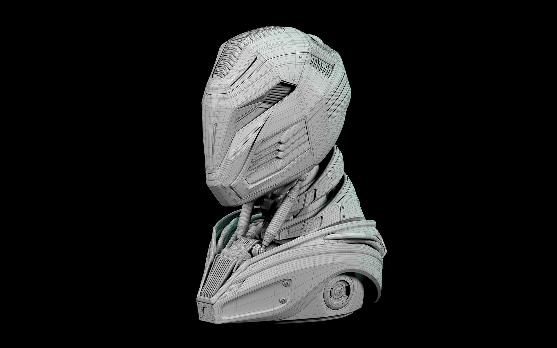 Robot Alien Mech Head 3D model_6
