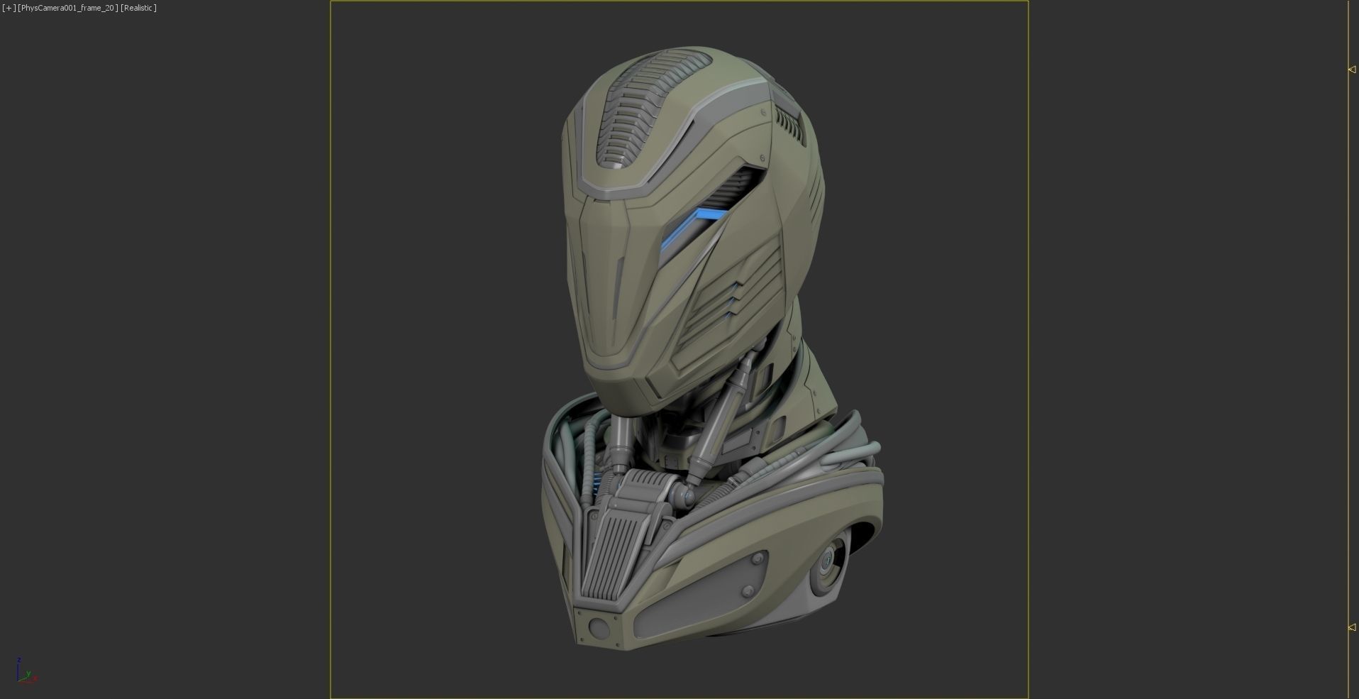 Robot Alien Mech Head 3D model_12