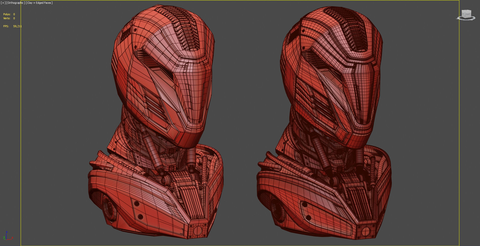 Robot Alien Mech Head 3D model_11