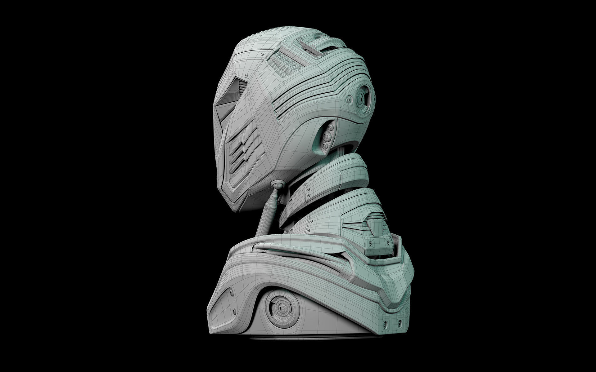 Robot Alien Mech Head 3D model_7