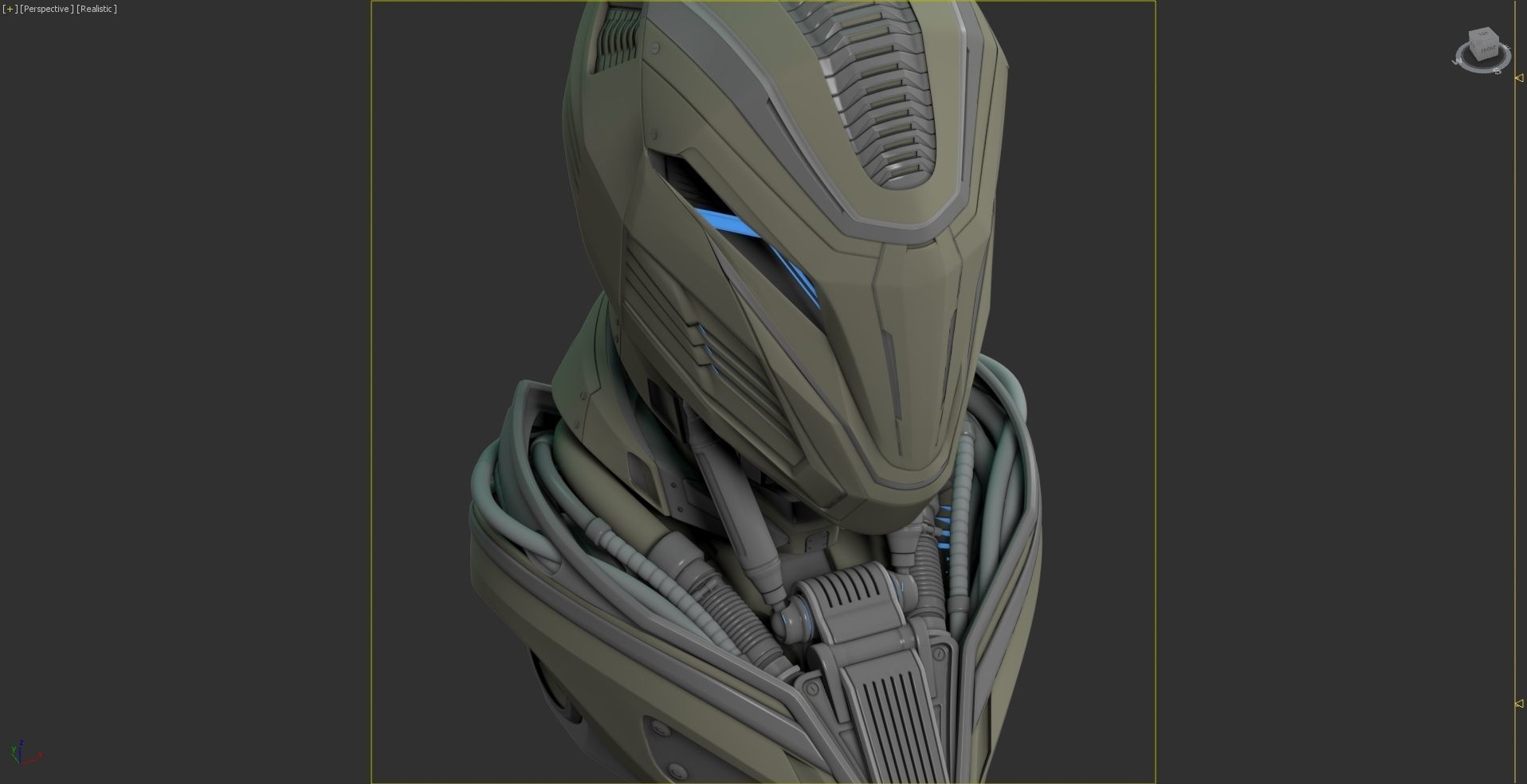 Robot Alien Mech Head 3D model_15
