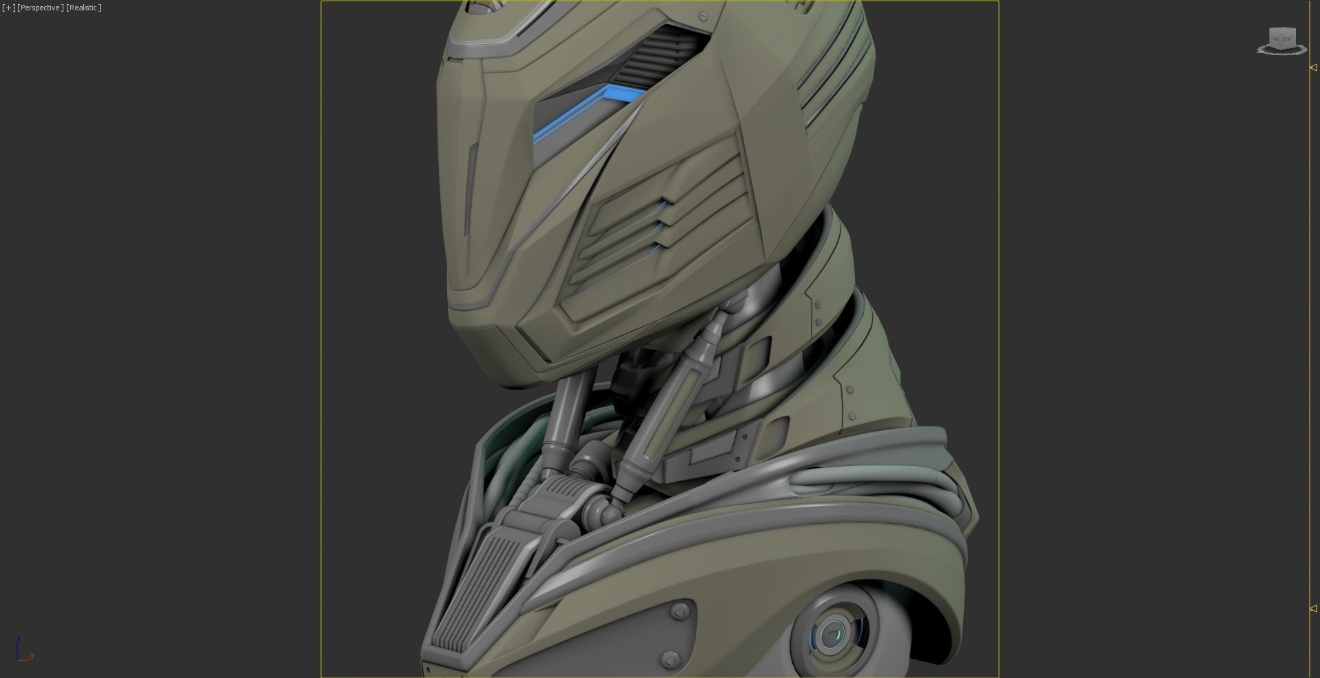 Robot Alien Mech Head 3D model_14