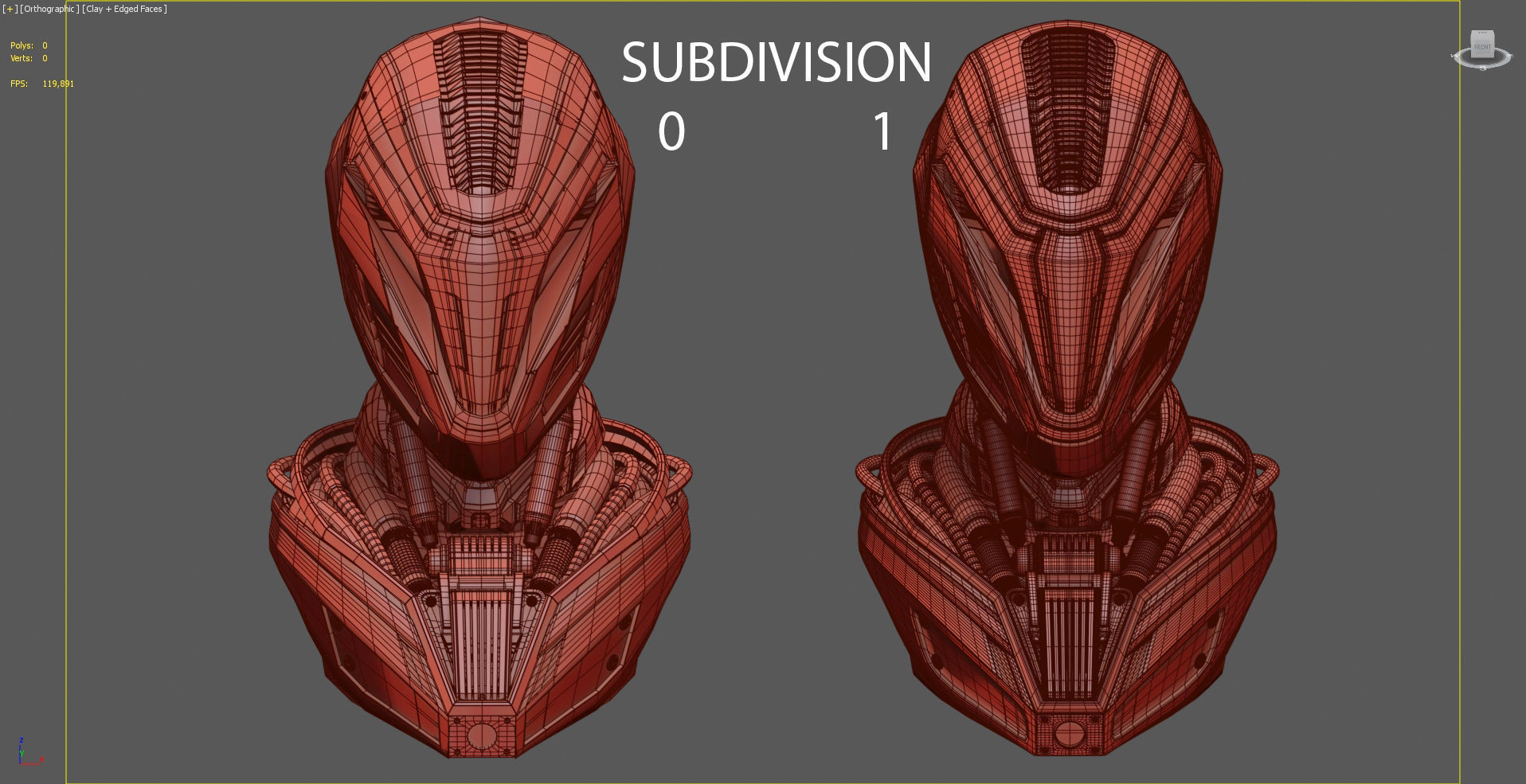 Robot Alien Mech Head 3D model_10