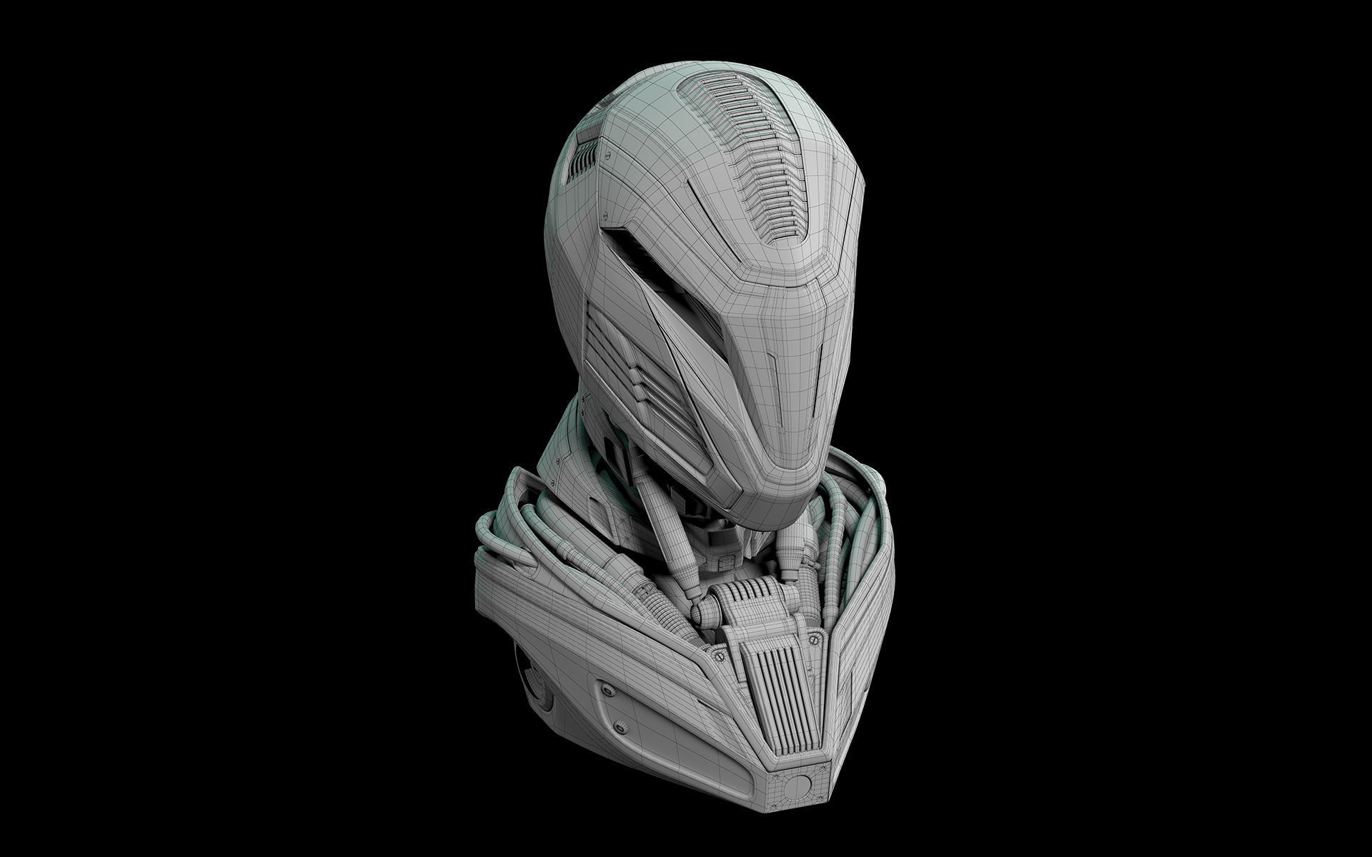 Robot Alien Mech Head 3D model_5