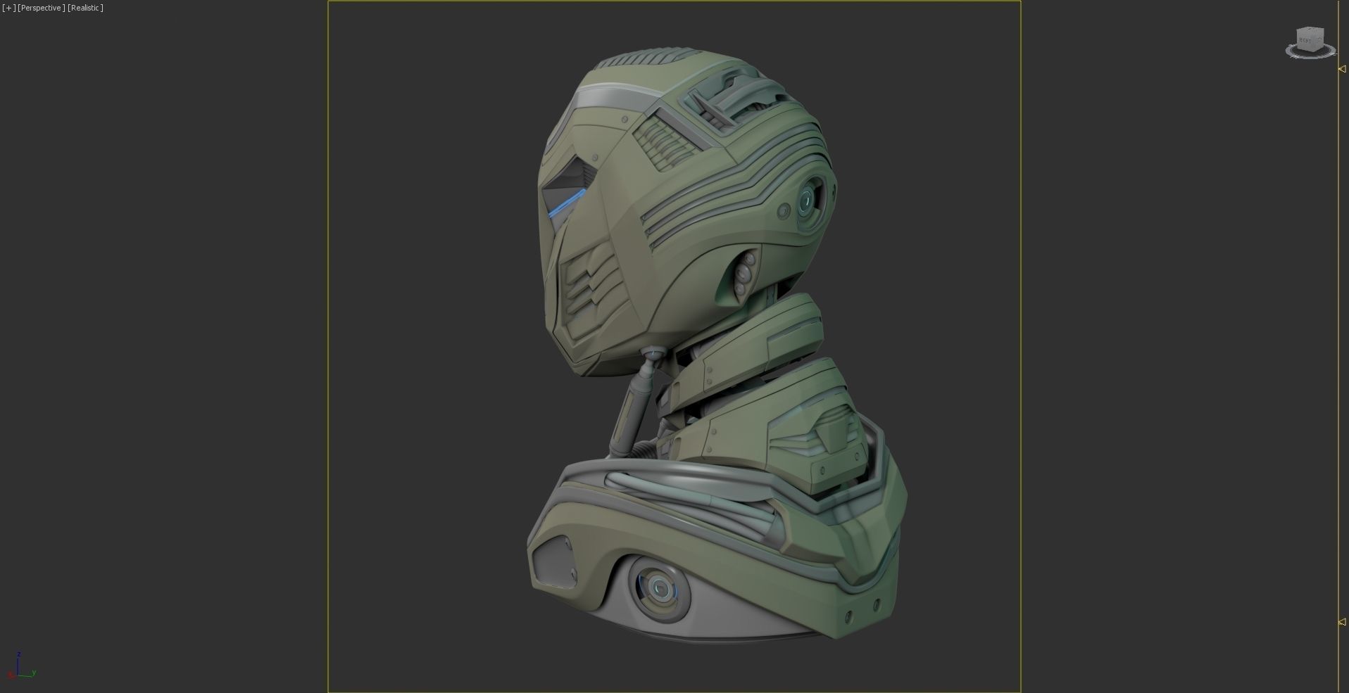 Robot Alien Mech Head 3D model_13