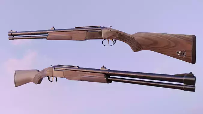 Shotgun Baikal ZH94 Low-poly 3D model