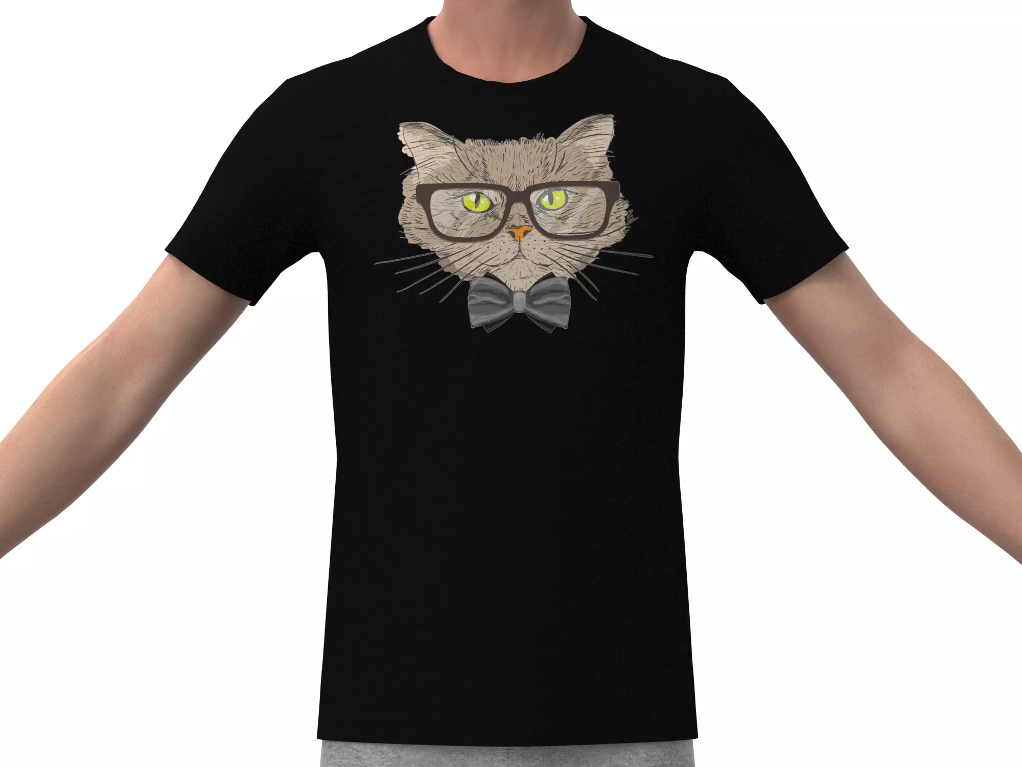 funny black tshirt 3D model
