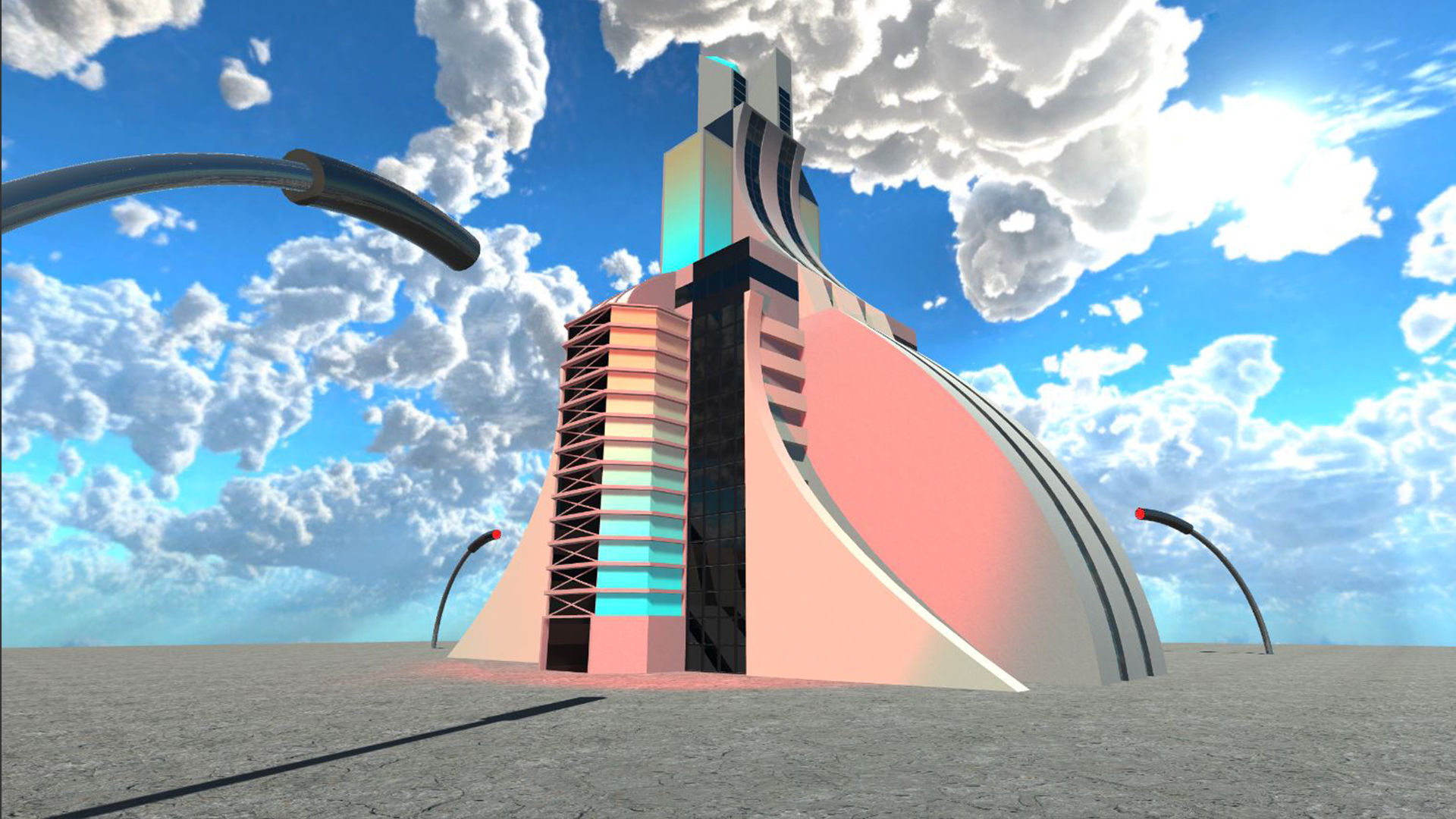 Sci-Fi Building 1 Low-poly 3D model_1