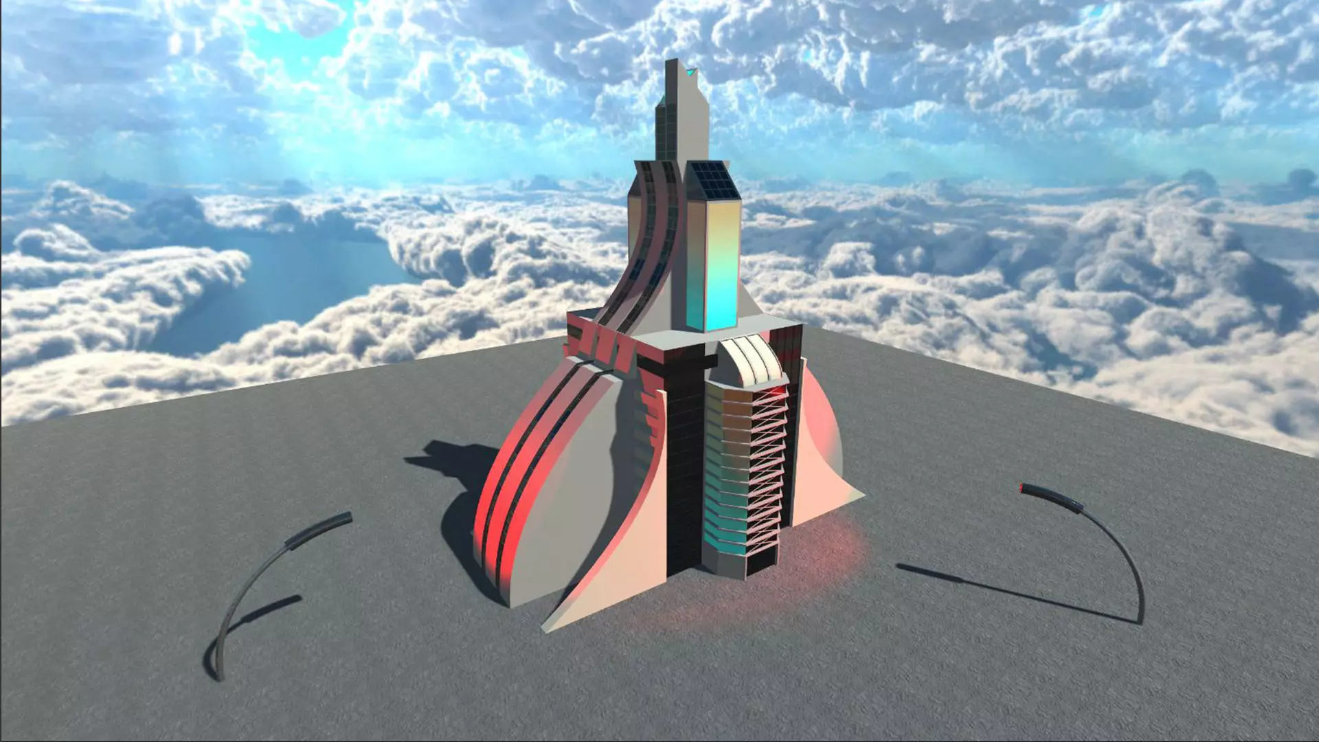 Sci-Fi Building 1 Low-poly 3D model_0