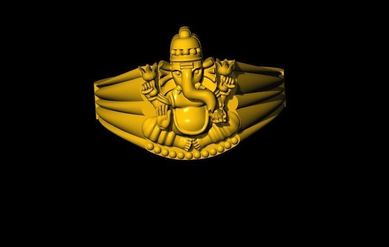 ganesh ring  rhino matrix   6gm 22k 3D print model_2